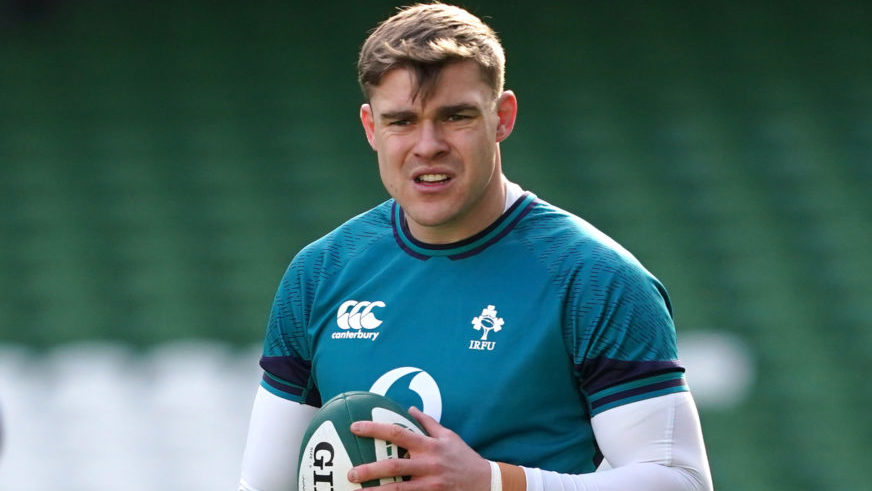Garry Ringrose in Ireland training gear at the Aviva Stadium in Dublin
