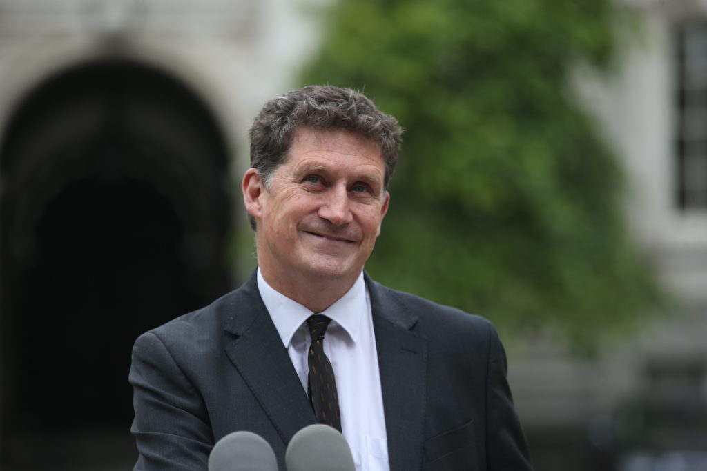 Leader of the Green Party Eamon Ryan TD speaking to the media at Goverment buildings this afternoon after he announced he is stepping down as party leader.