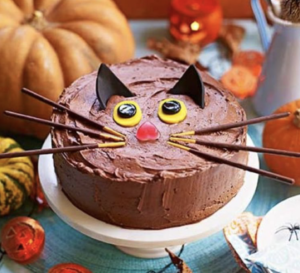 Black Cat Hallowen Cake 