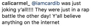 cardi b instagram comments after break up 