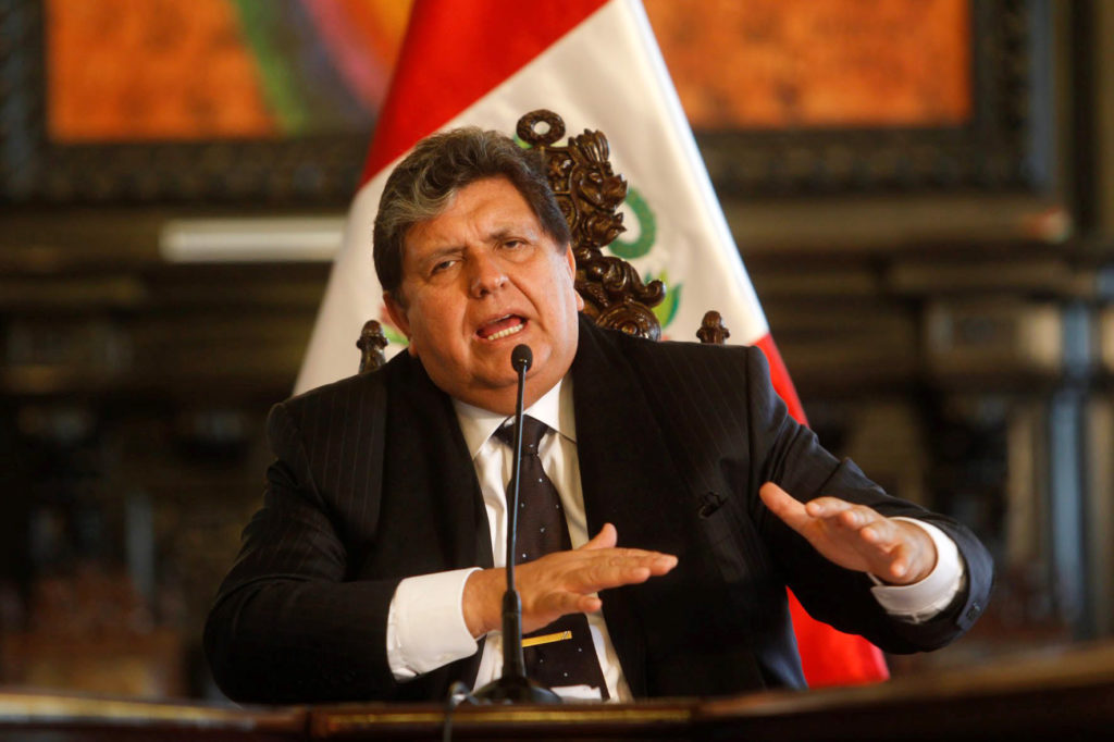 Former president of Peru Alan Garcia