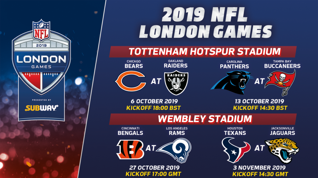 London's 2019 NFL Fixtures Confirmed