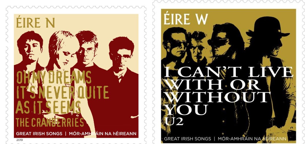 U2 & The Cranberries Feature In New An Post Stamps