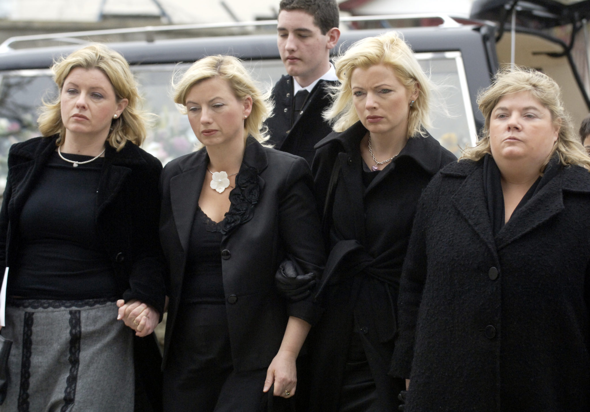 McLaughlin Sisters Caroline, Niamh, Brighid and Aishling at the funeral of their sister Siobhán.