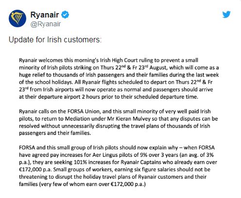 ryanair strike