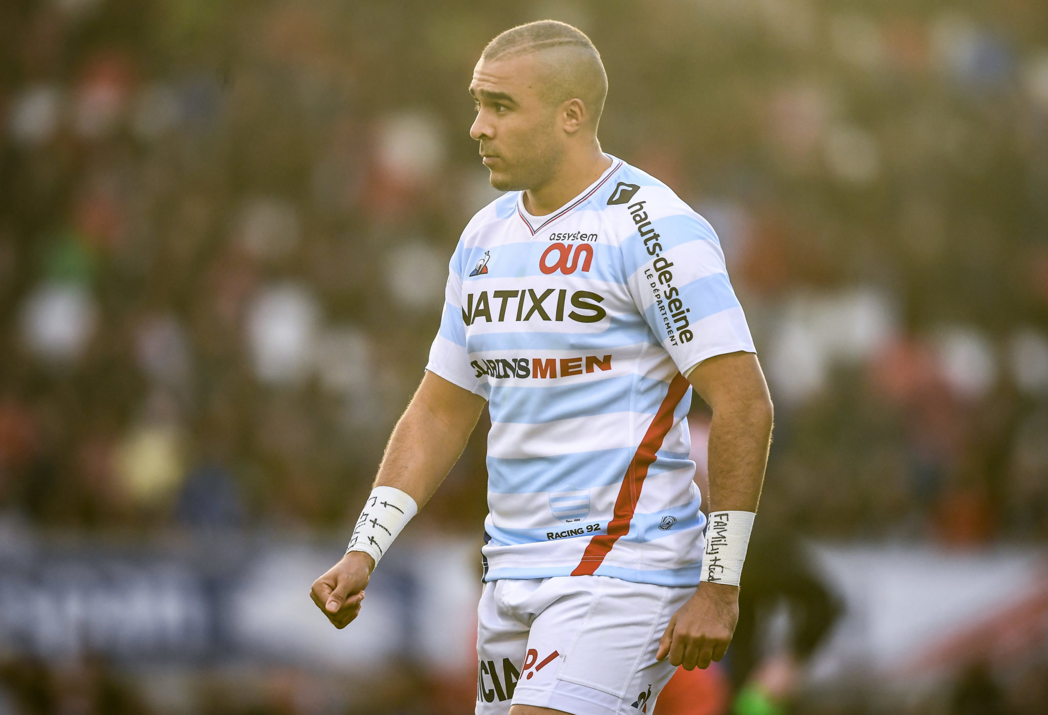Simon Zebo of Racing 92 during the Heineken Champions Cup Pool 4 Round 5 match between Ulster and Racing 92 at the Kingspan Stadium in Belfast, Co. Antrim. Photo by David Fitzgerald/Sportsfile