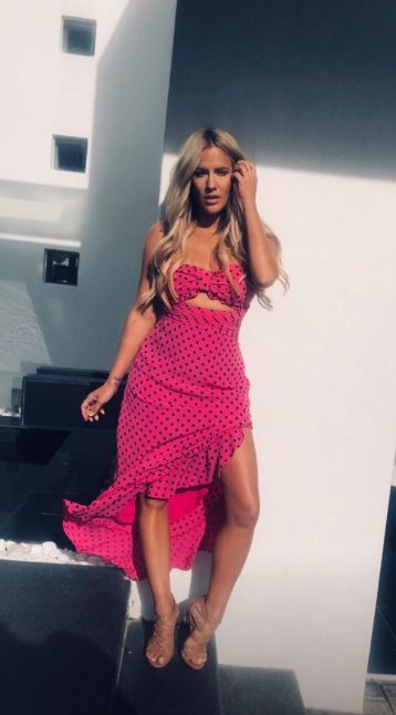 Caroline flack store pink maxi dress