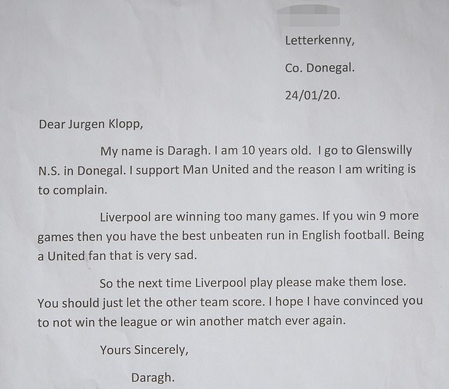 Daragh Curley letter