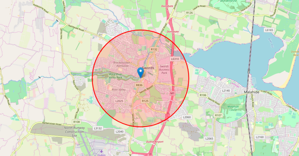 This Irish Website Will Work Out A 5km Radius From Your ...