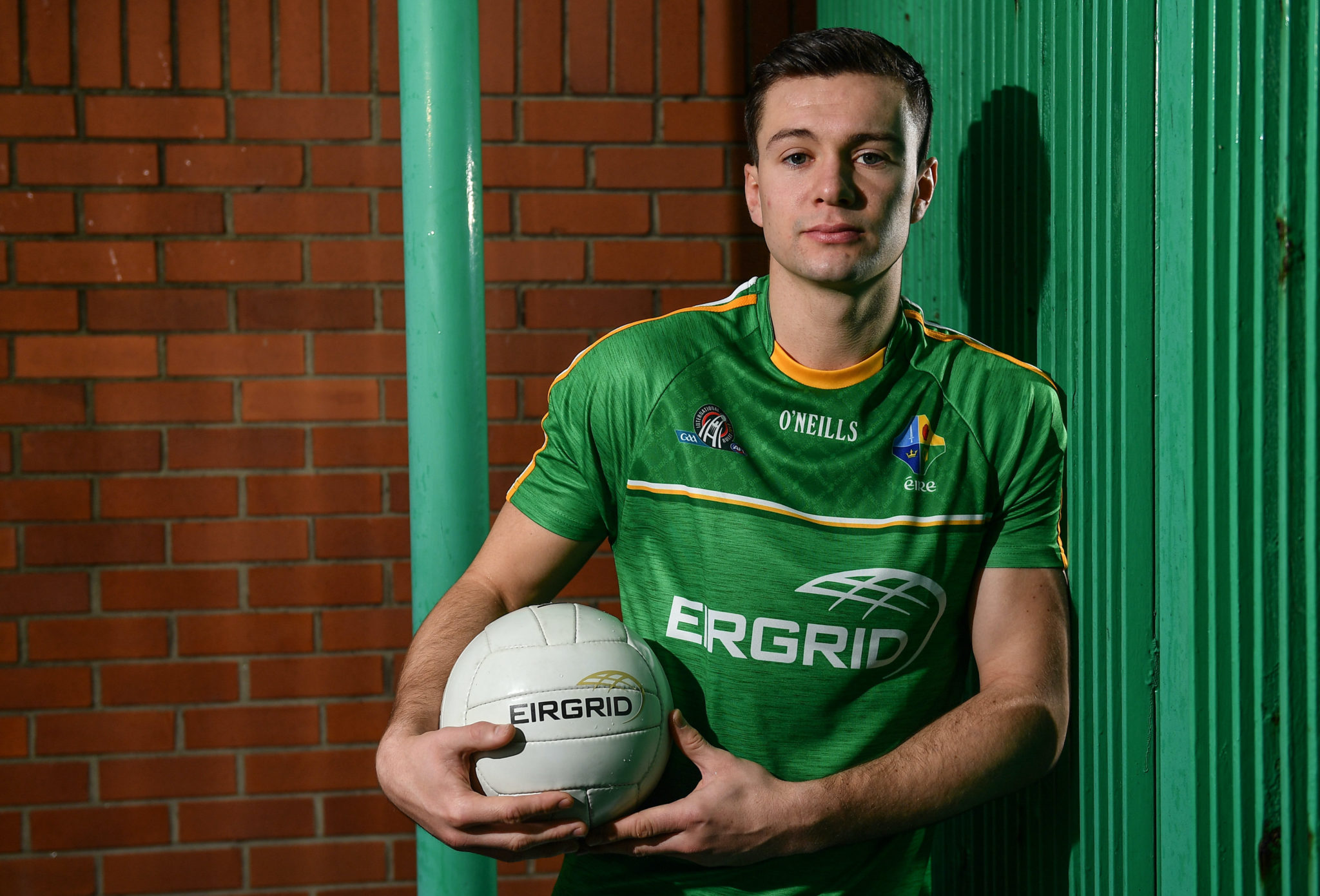 In attendance at the announcement of EirGrid as team sponsor for the International Rules side that will travel to Australia over the two-test series in November is Ireland International Rules player Conor McKenna