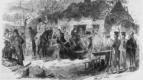 Irish Famine depitction. Alamy.com. 