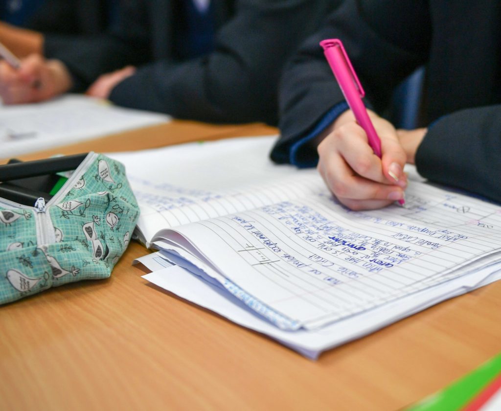 Secondary school students in a classroom