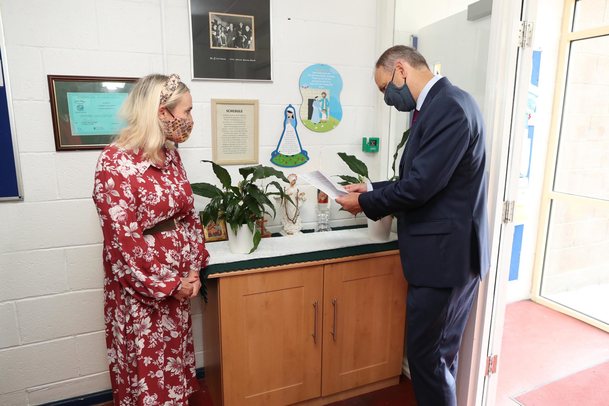 The Taoiseach Micheál Martin at Scoil Fiachra National School in Dublin