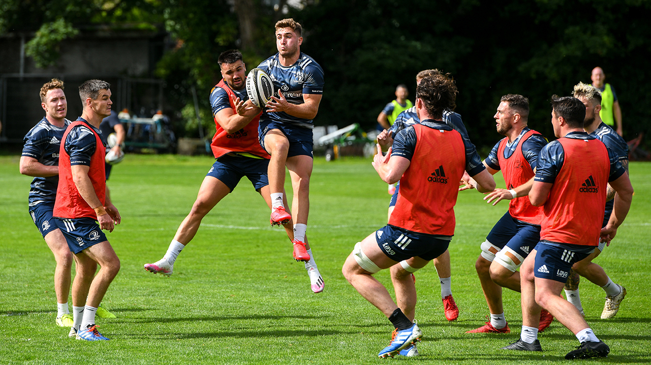 Jordan Larmour training, he will have a battle for the Ireland jersey with Stockdale