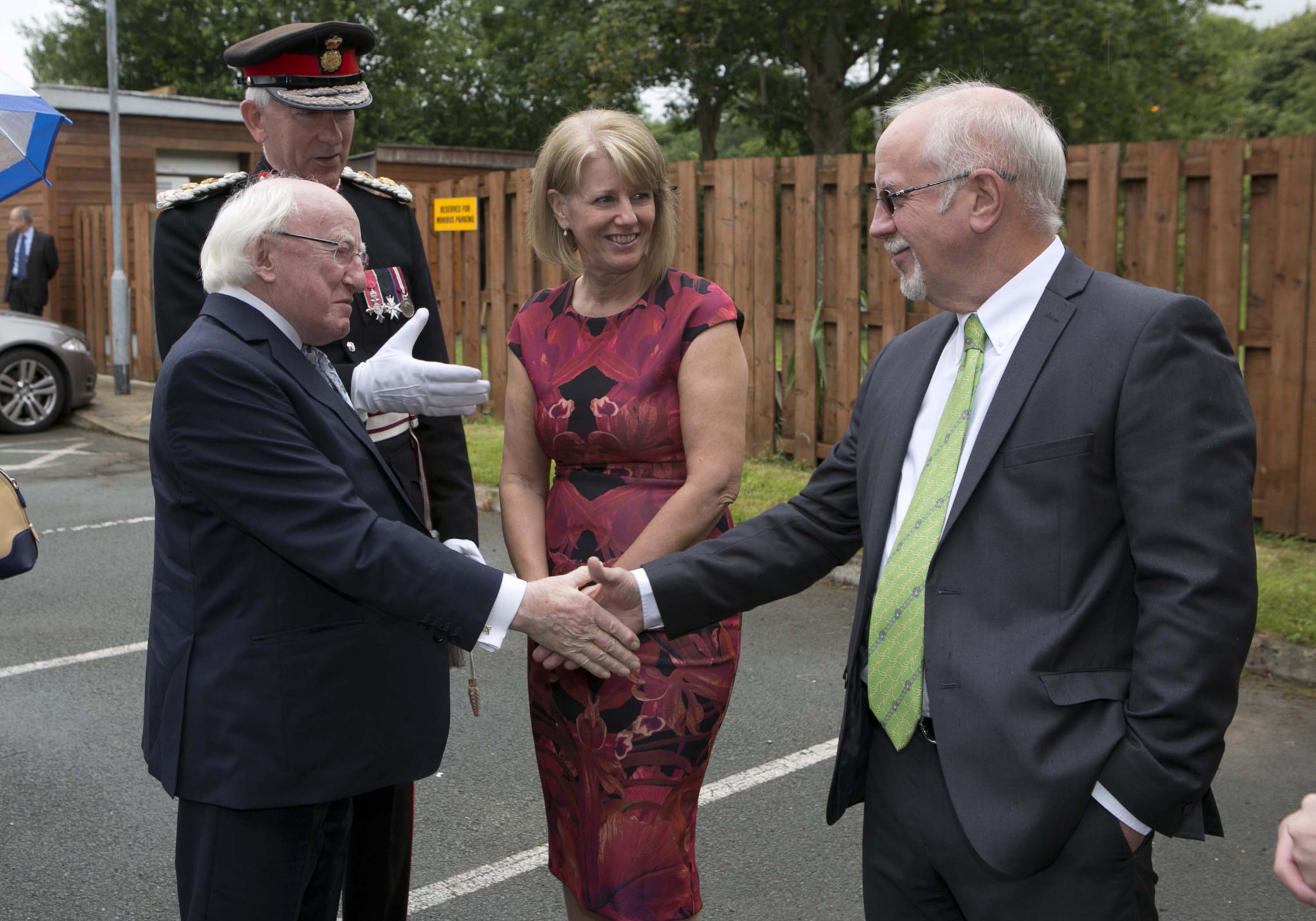The President Michael D Higgins meets Colin and Wendy Parry Tim Parry
