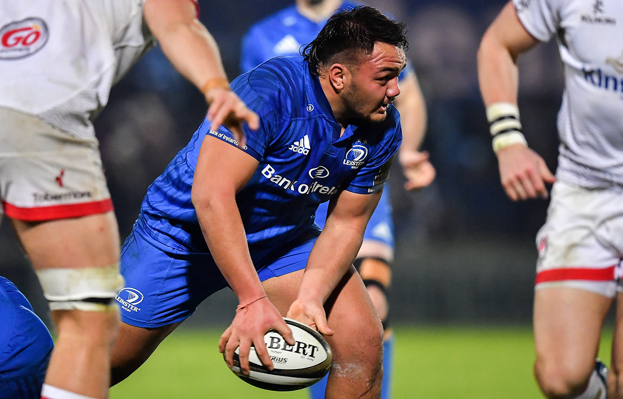 Roman Salanoa of Leinster during the Guinness PRO14 Round 8 match between Leinster and Ulster