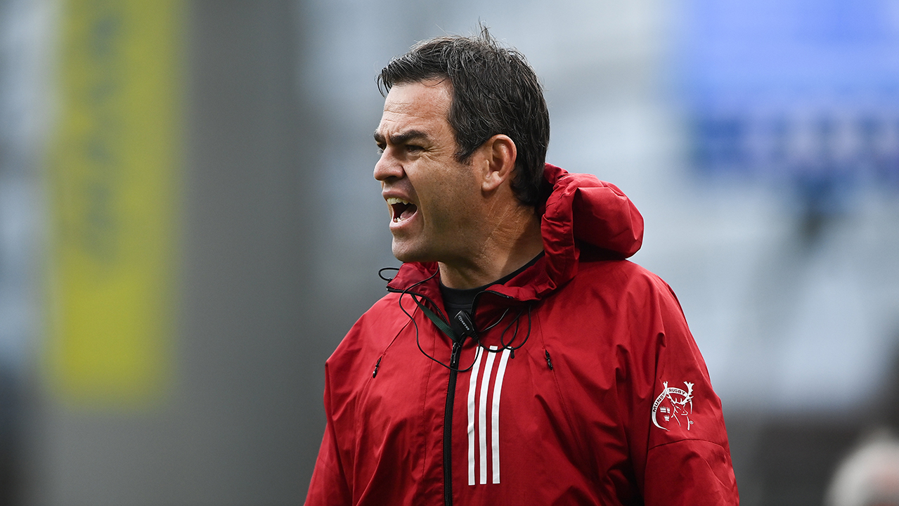 Munster coach Johann van Graan prior to the Guinness PRO14 Round 14 match between Leinster and Munster at the Aviva Stadium in Dubli