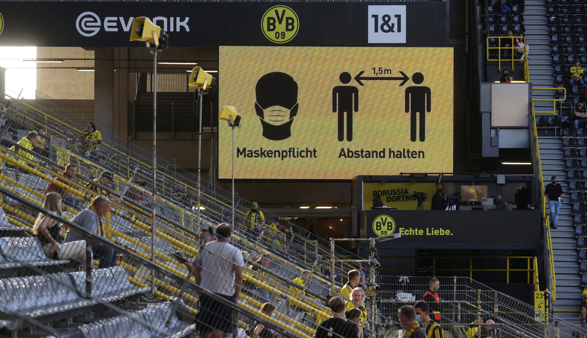 Borussia Dortmund football supporters in the Westfalstadion