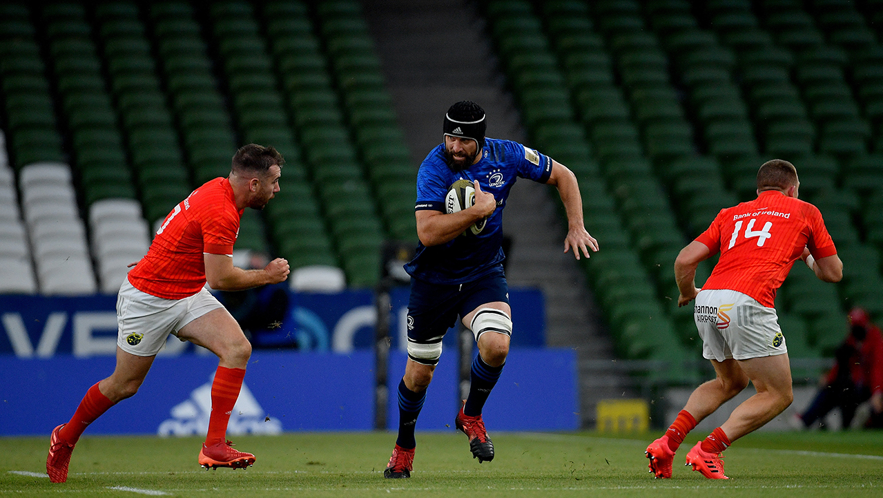 Scott Fardy of Leinster during the Guinness PRO14 Round 14 match between Leinster and Munster at the Aviva Stadium in Dublin