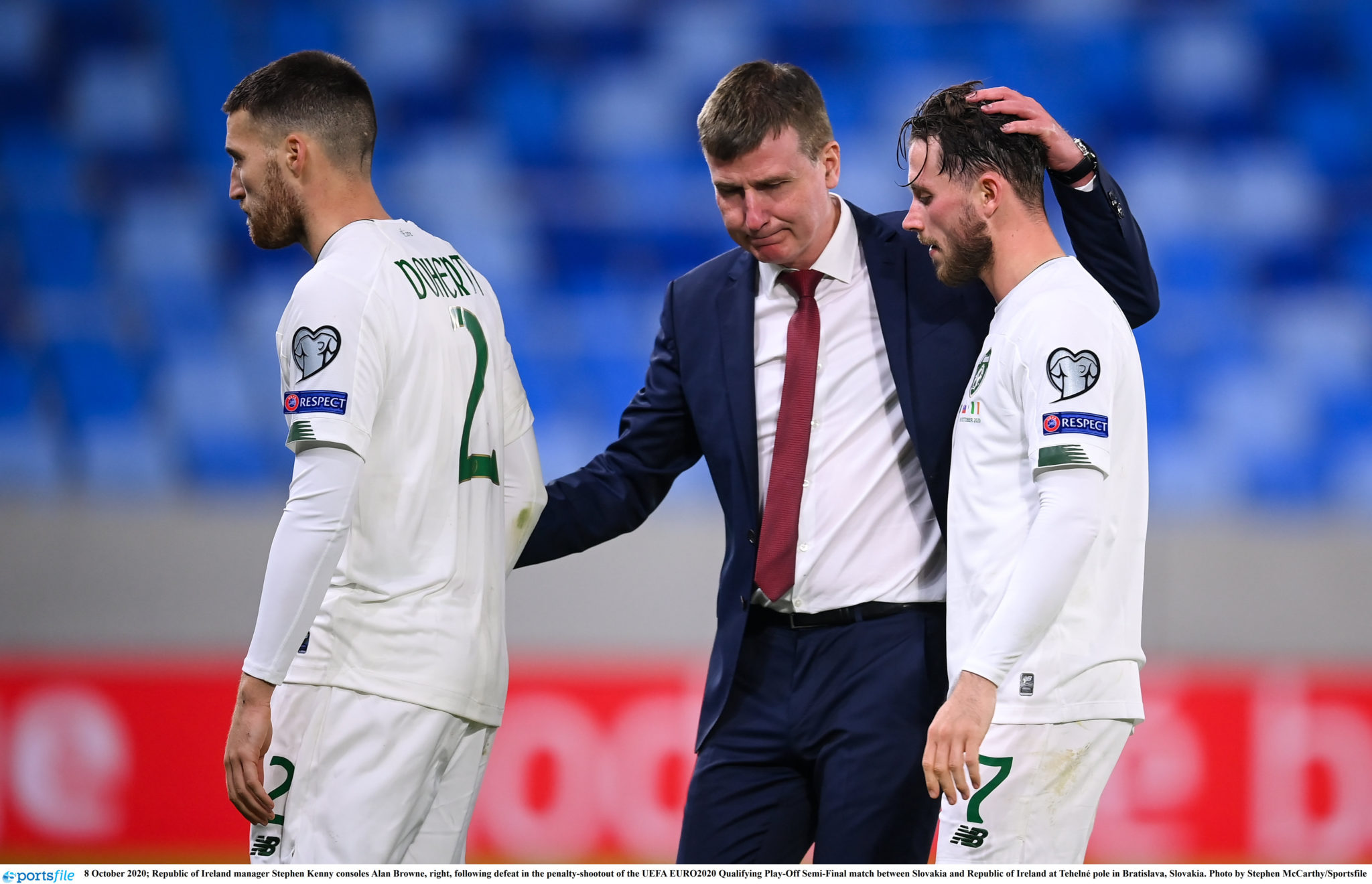Stephen Kenny consoles his players