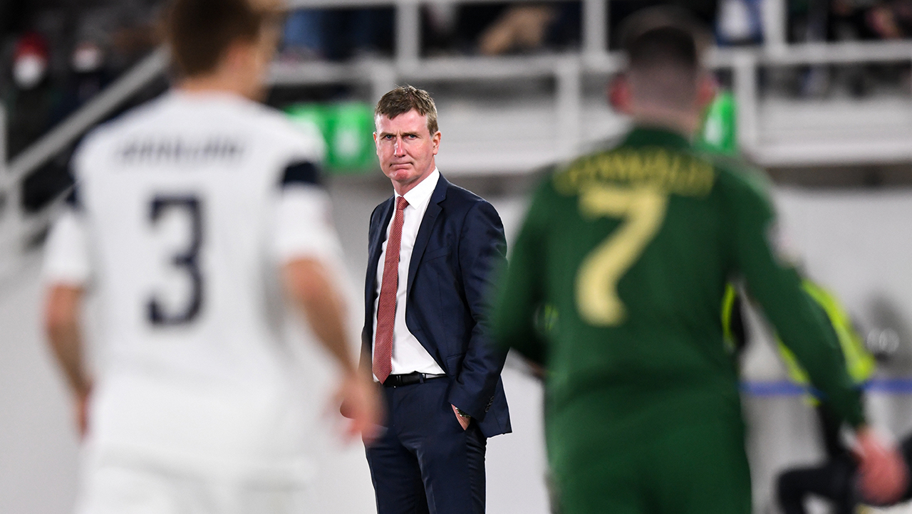 Republic of Ireland manager Stephen Kenny during the UEFA Nations League B match between Finland and Republic of Ireland at Helsingin Olympiastadion in Helsinki, Finland.