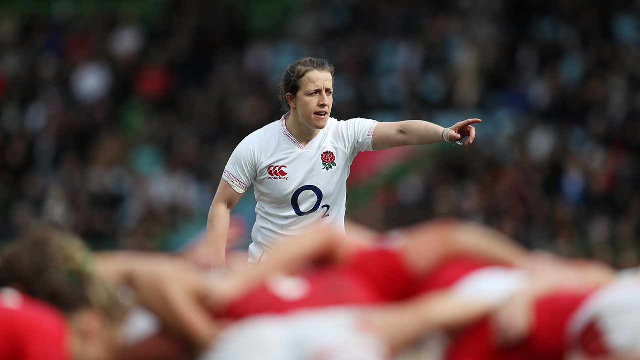England's Katy Daley-Mclean during the Women's Six Nations match at Twickenham Stoop, London. 20x20