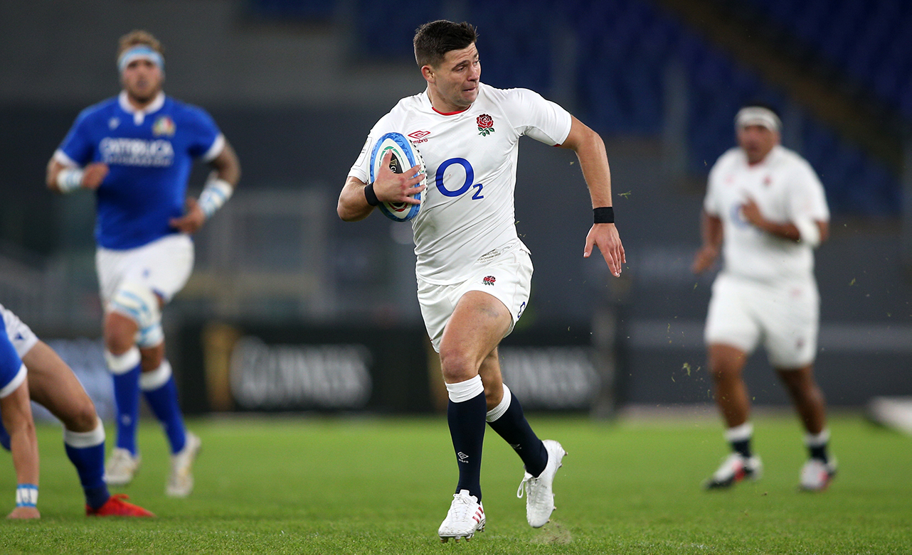 England's Ben Youngs runs in to score his sides first try during the Guinness Six Nations match at the Stadio Olimpico, Rome.