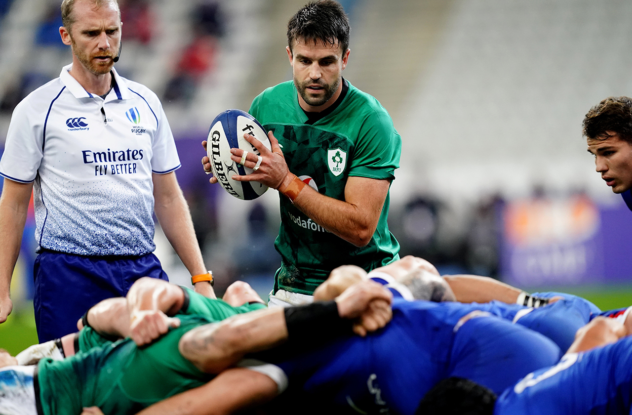 Conor Murray of Ireland during the Guinness Six Nations Rugby Championship match between France and Ireland at Stade de France in Paris, France.