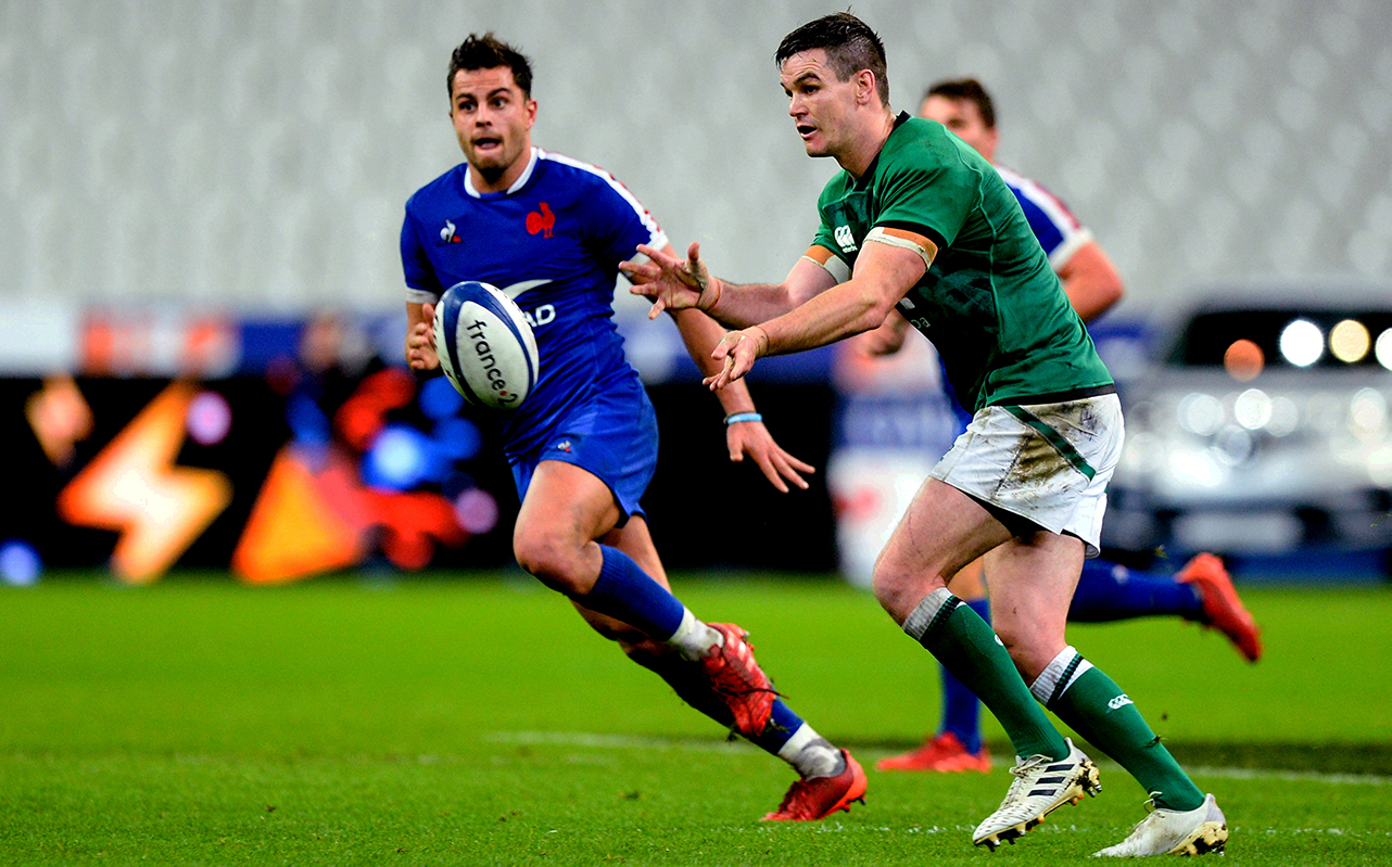 Jonathan Sexton of Ireland during the Guinness Six Nations Rugby Championship match between France and Ireland at Stade de France in Paris, France.
