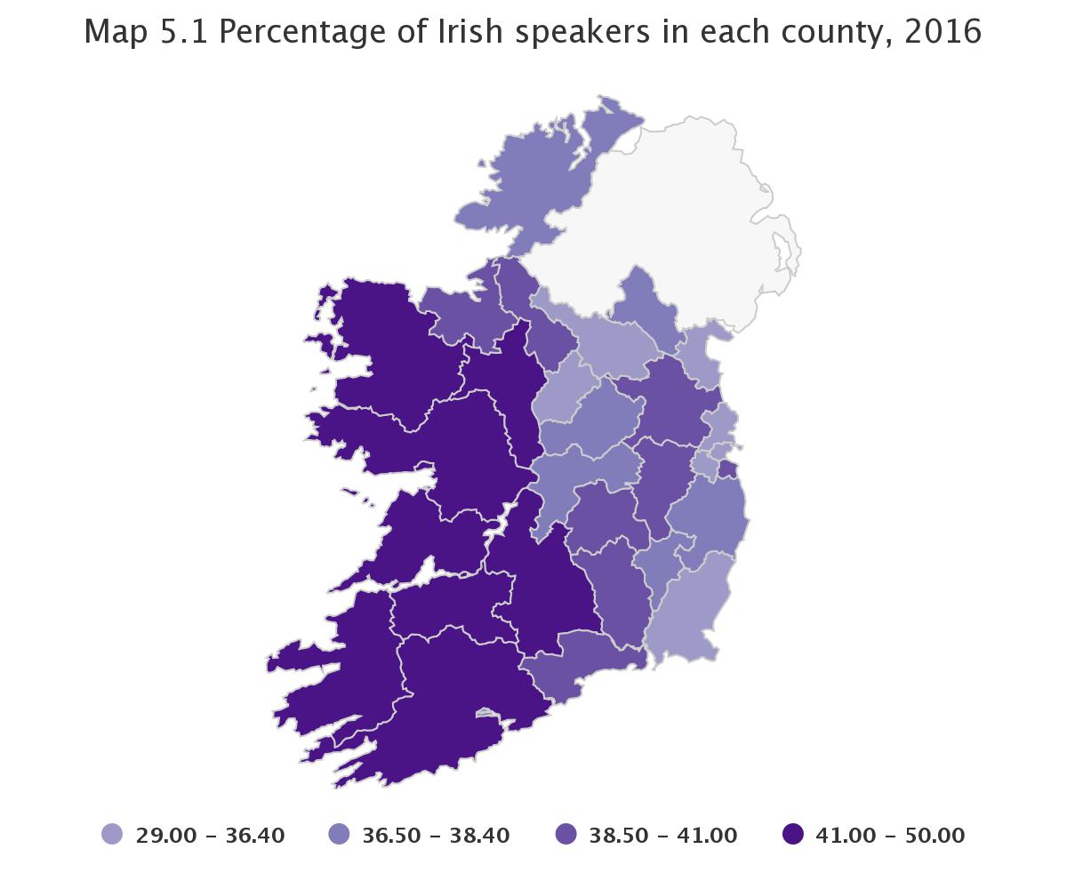 Irish language map