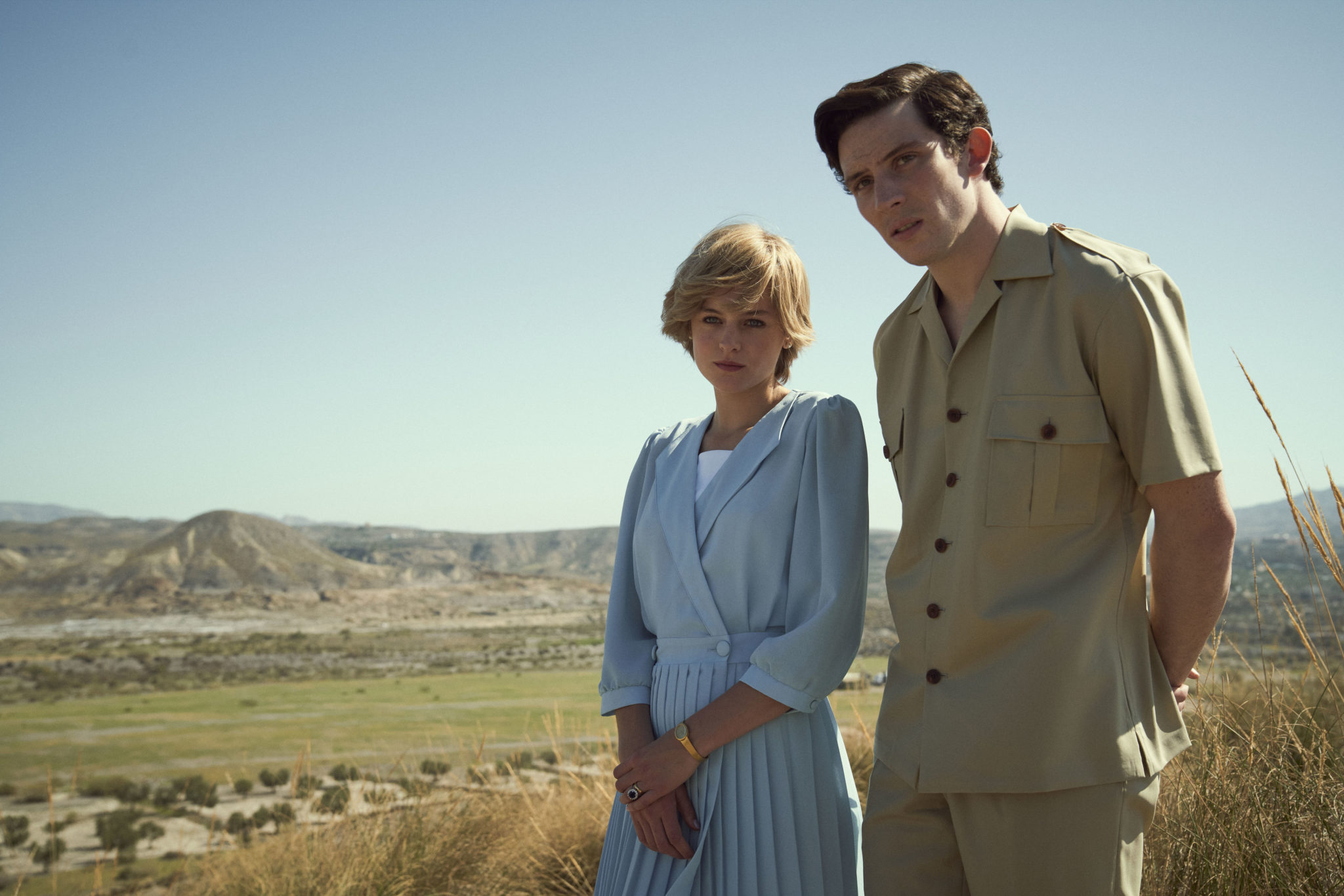 Princess Diana (EMMA CORRIN) and Prince Charles (JOSH O CONNOR) in The Crown