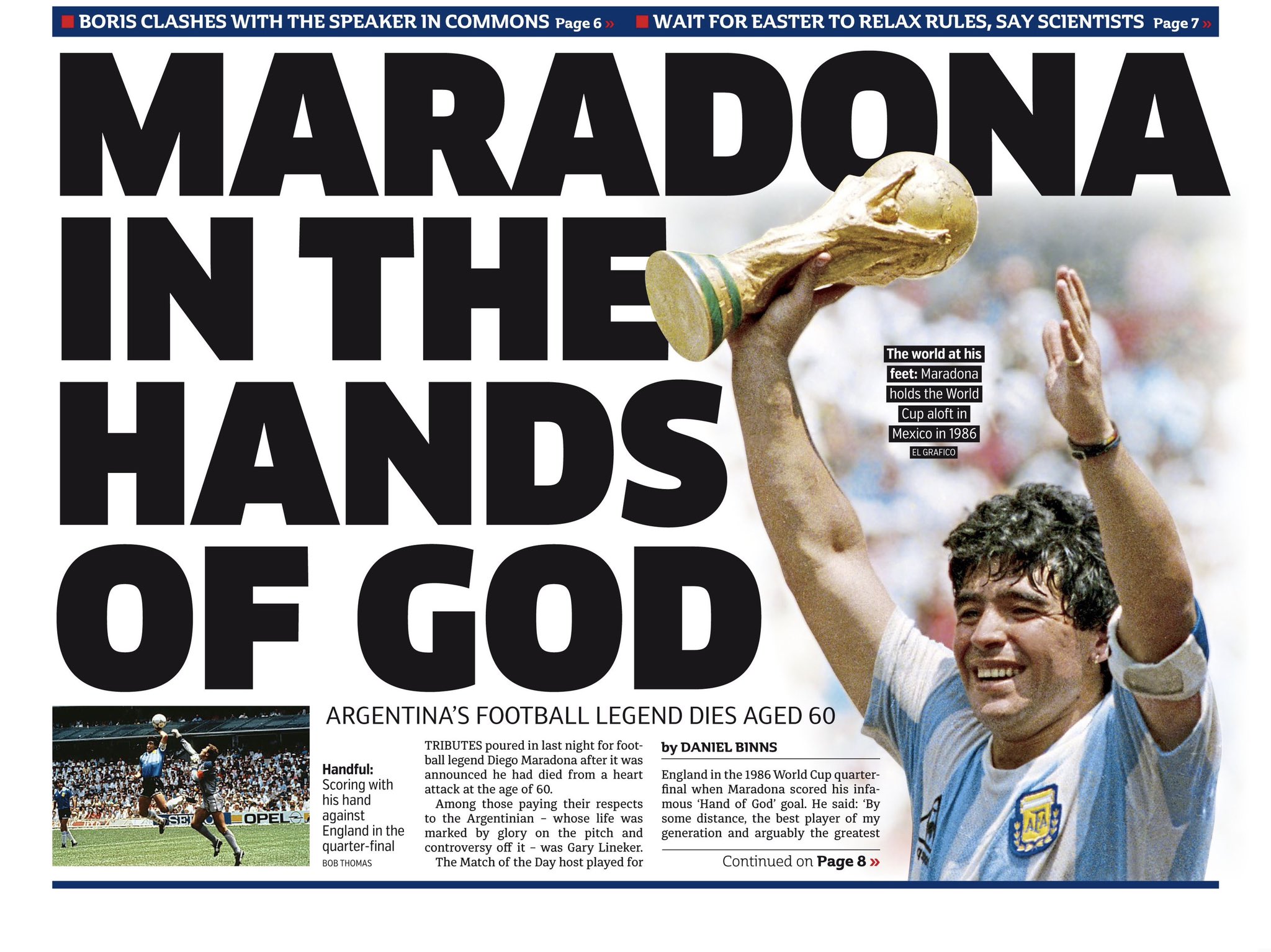 In the hands of God': what the papers say about the death of Diego