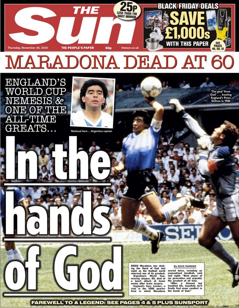 In the hands of God': what the papers say about the death of Diego