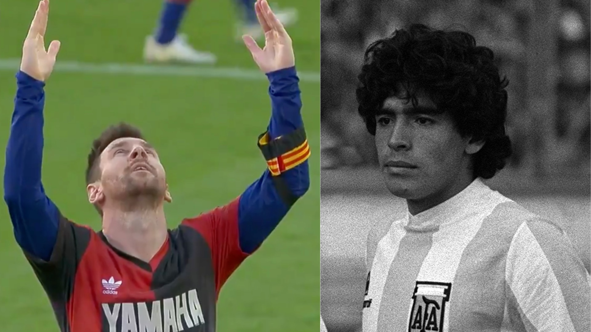 Messi reveals Newell's Old Boys shirt in tribute to Maradona after