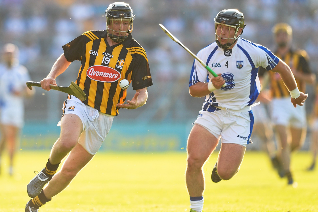 Five time All-Ireland winner Aidan Fogarty drives with the ball. 