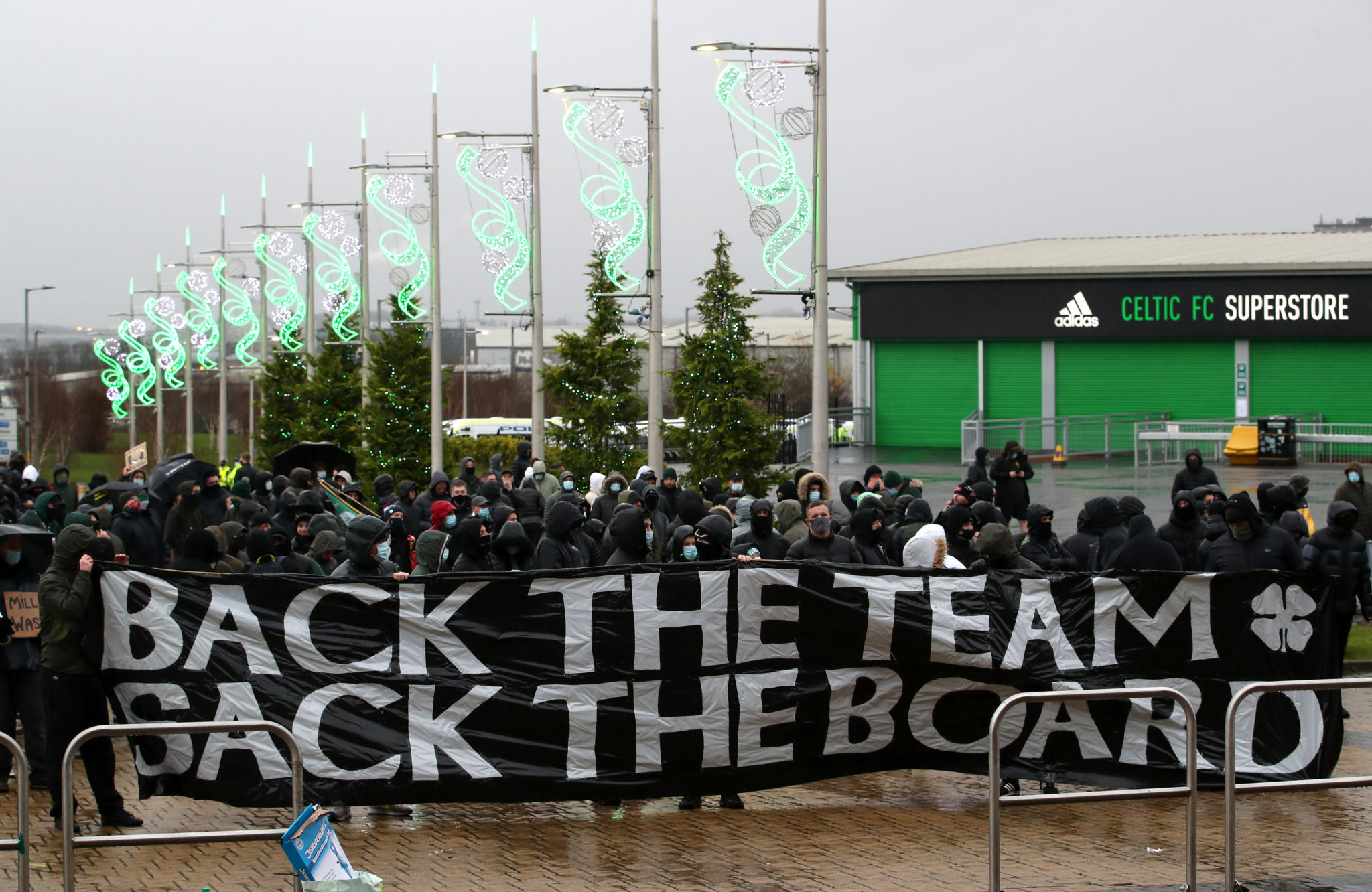 Celtic supporters outside Celtic Park