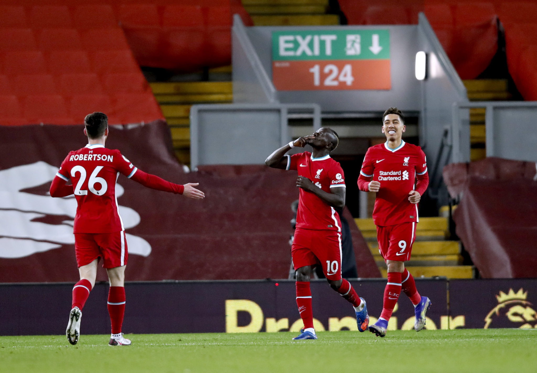 Liverpool striker, Sadio Mane celebrates a goal