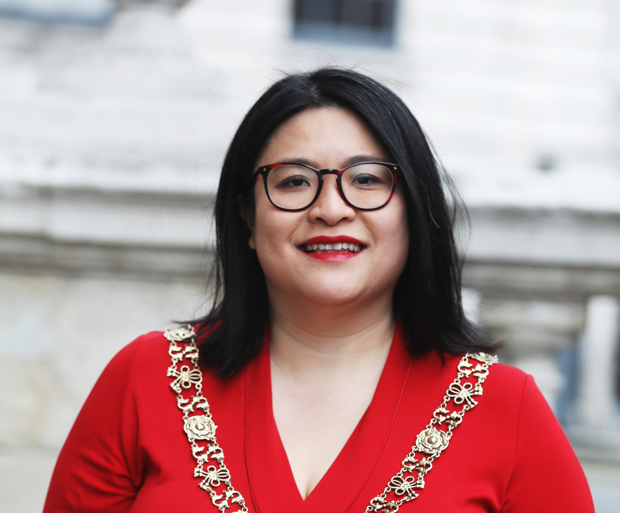 Lord Mayor of Dublin Hazel Chu outside Dublin City Hall in July 2020