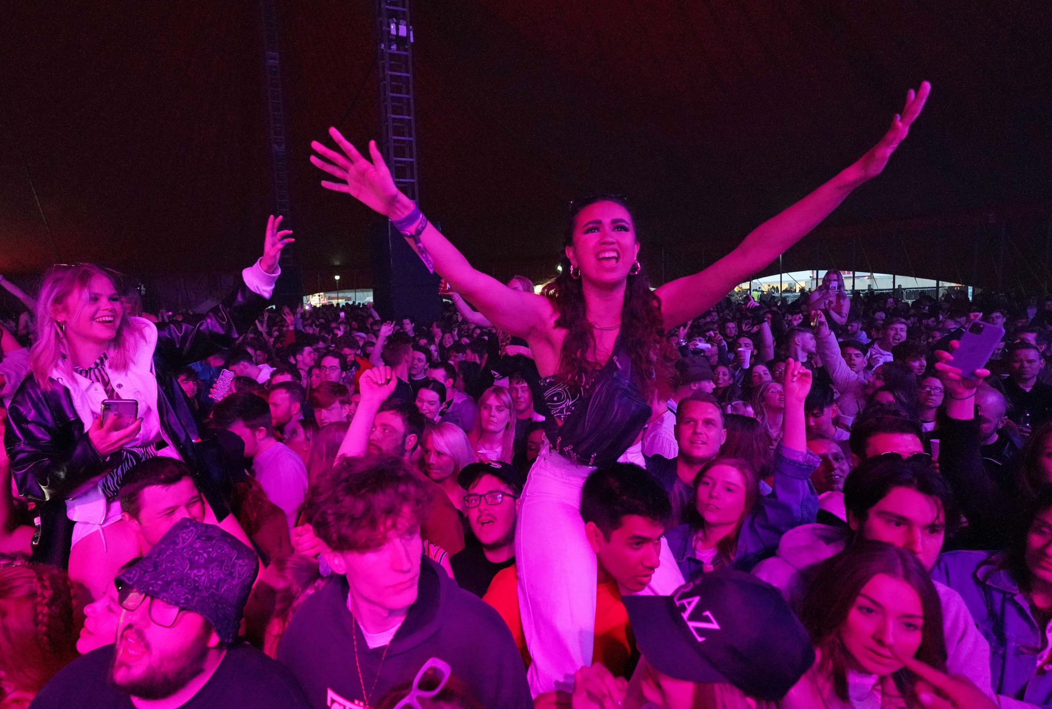 Crowds at a music festival in Sefton Park in Liverpool as part of the UK national Events Research Programme (ERP)