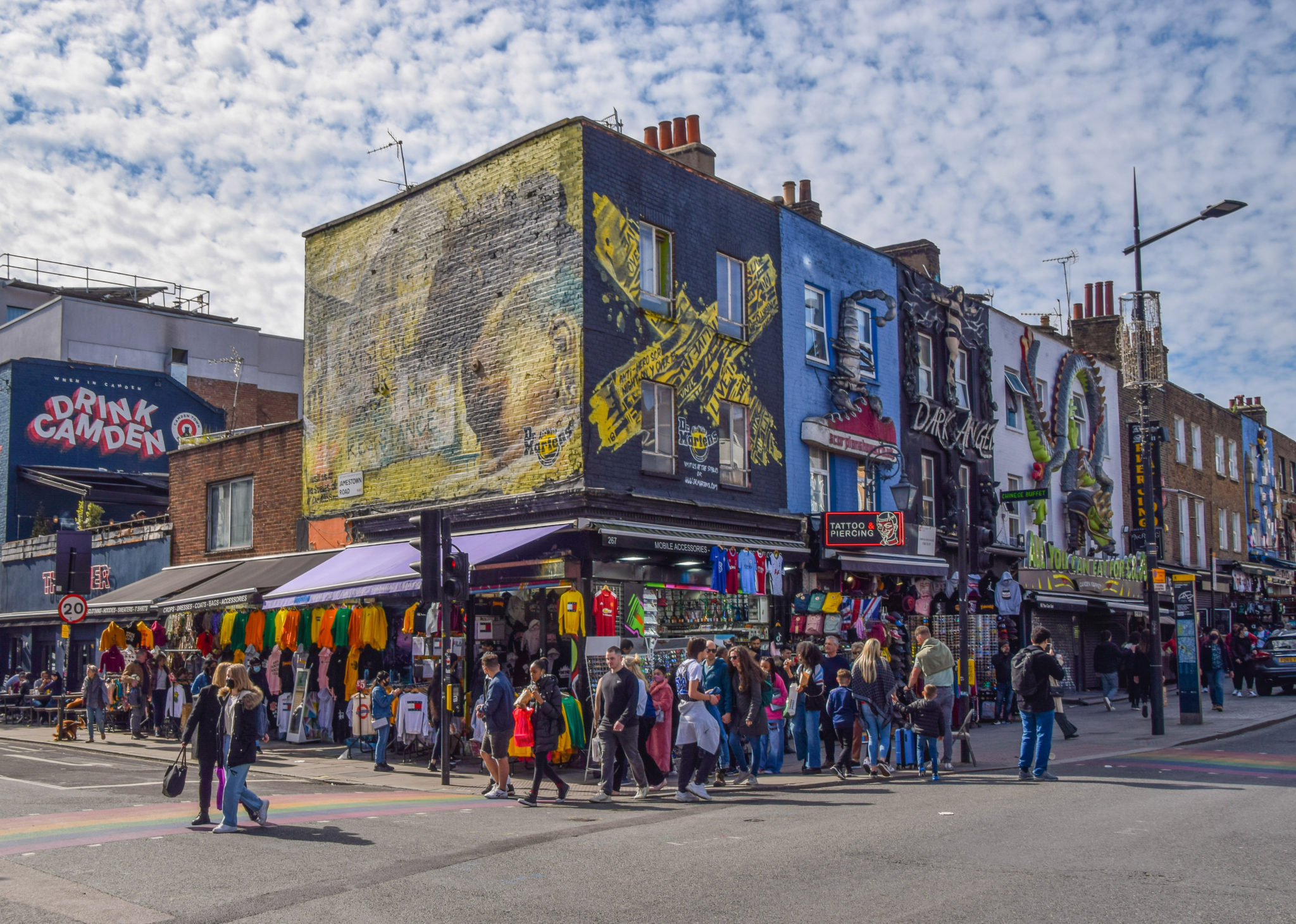Shops reopen in Camden High Street in London as lockdown rules are relaxed