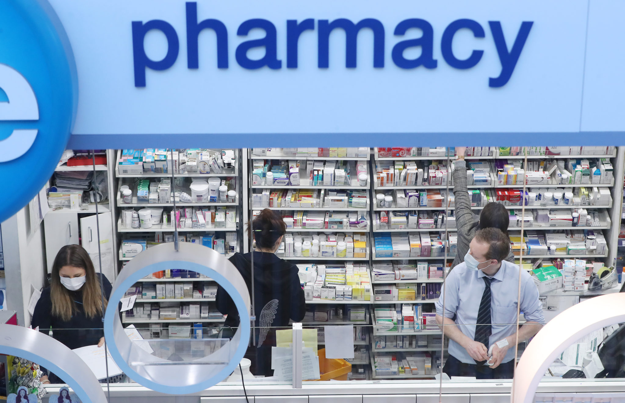 Pharmacists at the Life Pharmacy in Rathmines in Dublin