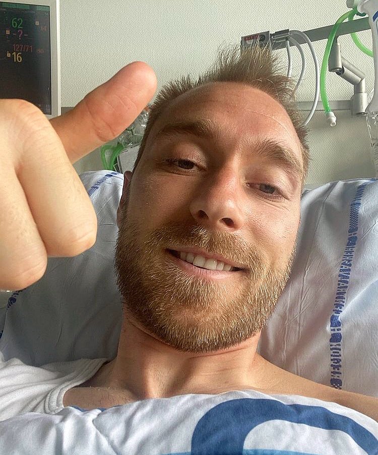 Denmark star Christian Eriksen in hospital. 