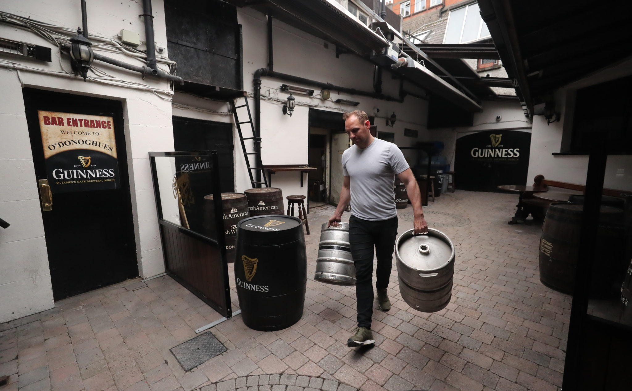 Kevin Barden at O'Donoghues Bar in Dublin ahead of the reopening of outdoor pubs