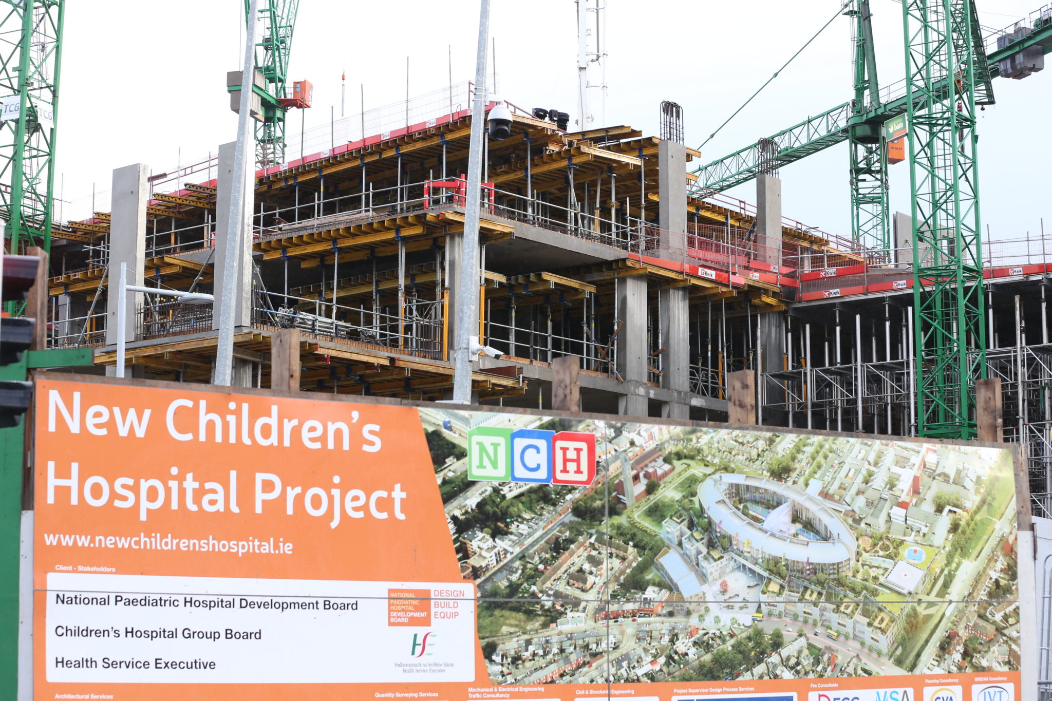 Pictured in November 2020 are building works taking place on the site of the new National Children’s Hospital in Dublin.