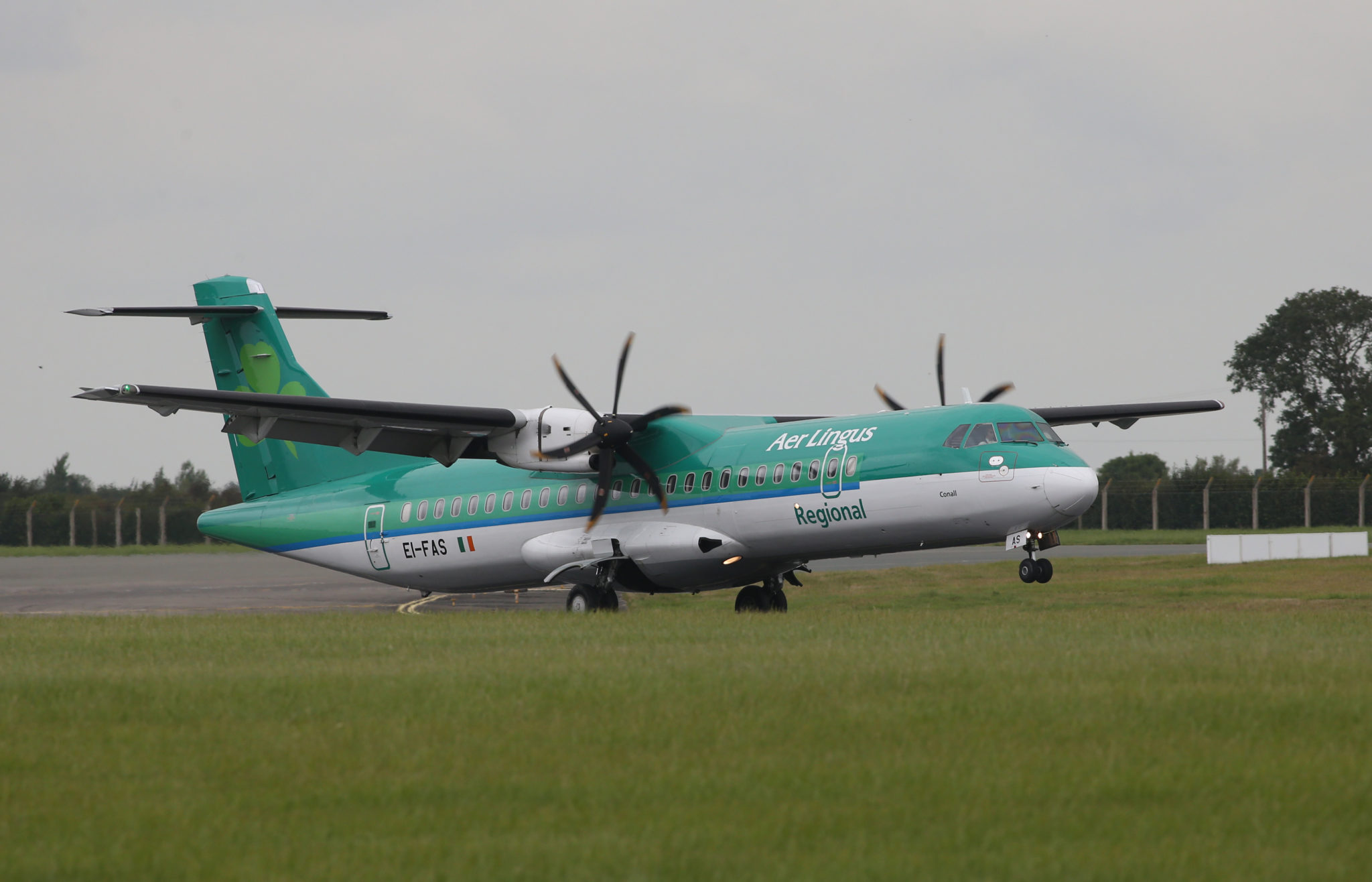 A 2014 file photo shows an Aer Lingus regional aircraft at Dublin Airport.