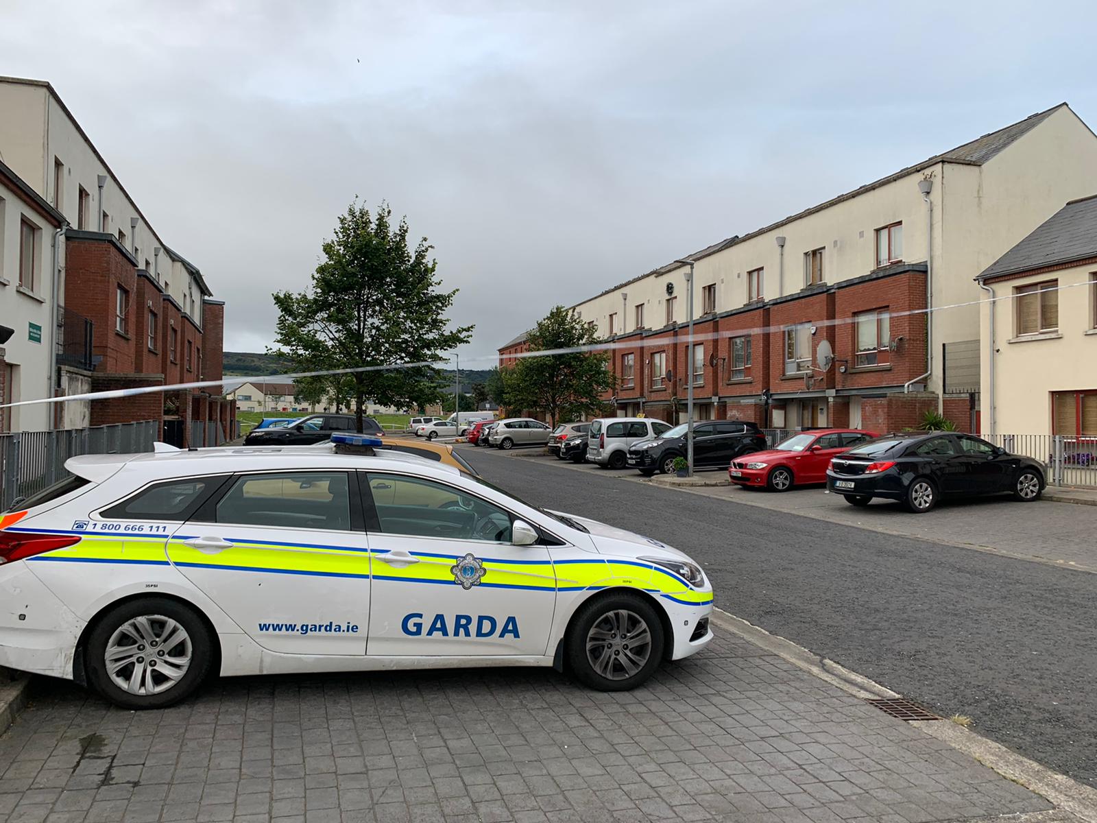 Gardaí at the scene of a fatal stabbing at Mac Uilliam Road in Tallaght, 11-08-2021
