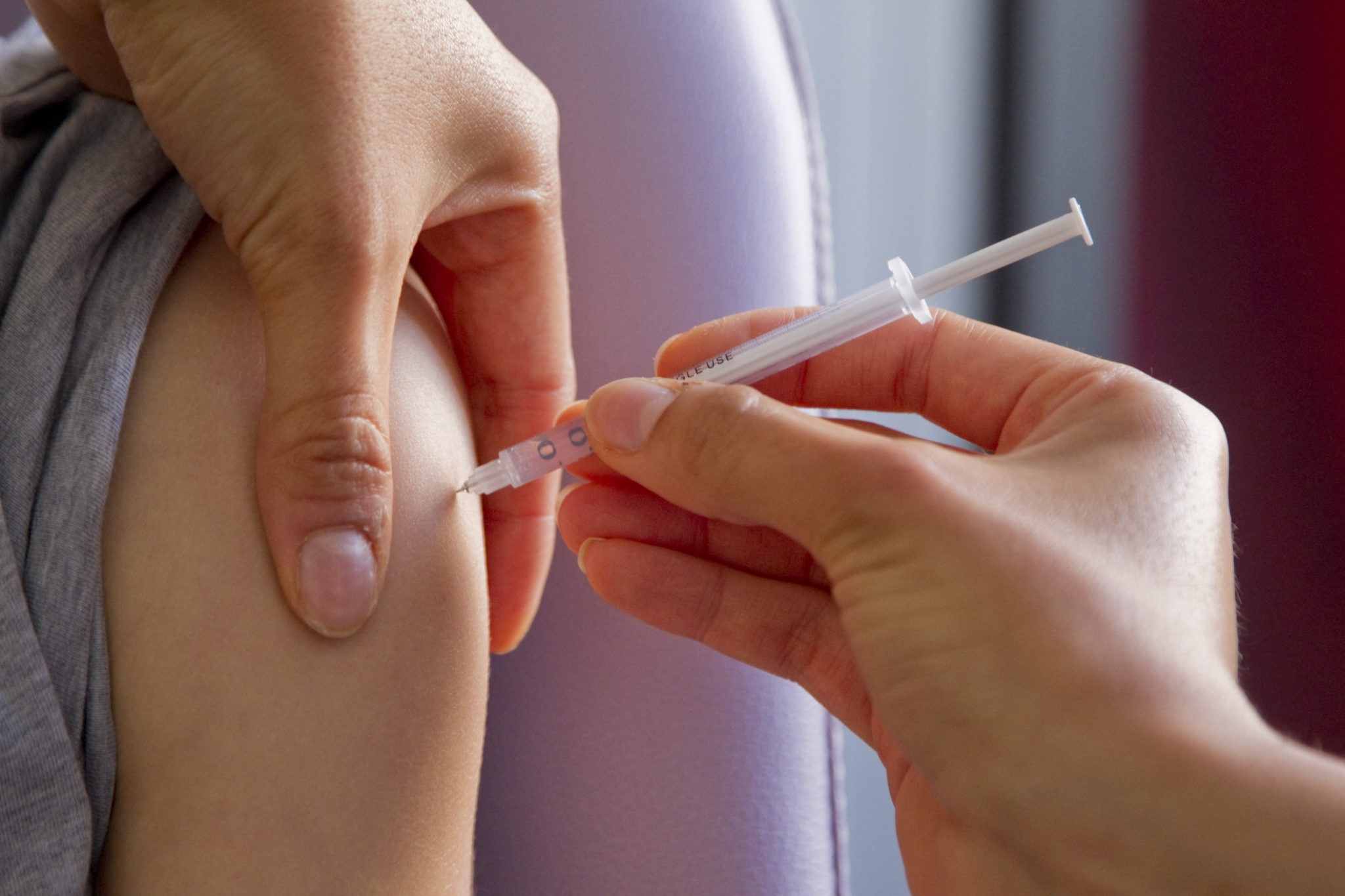 Teenagers are vaccinated at the Briancon vaccination centre in the Hautes Alpes, France, 02-08-2021. Image: Durand Thibaut/ABACA/ABACA/PA Images