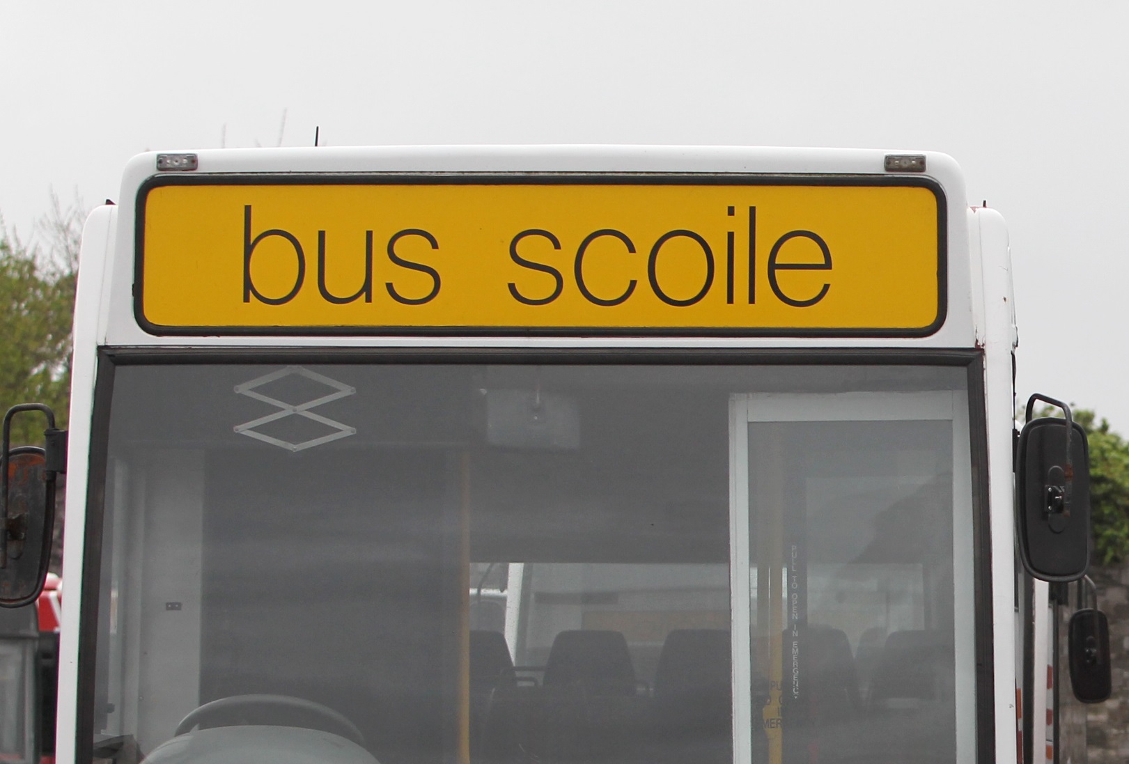 A school bus is seen in a depot in Dublin in 2013