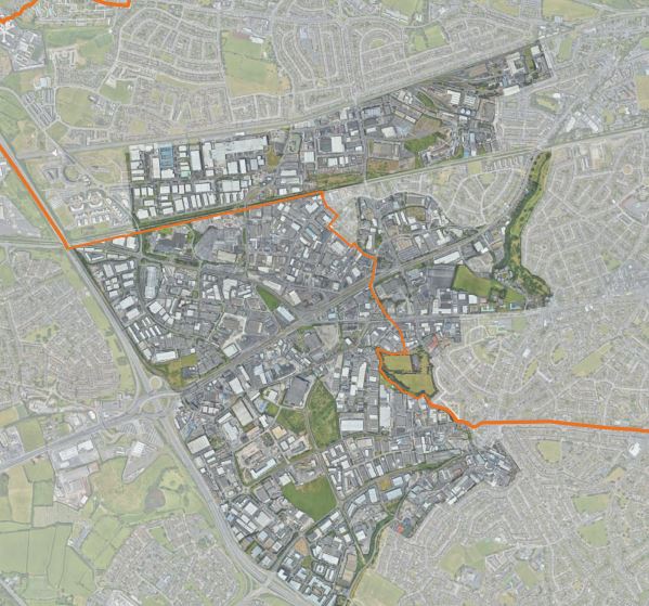 The City Edge project, with the council boundary marked in orange.