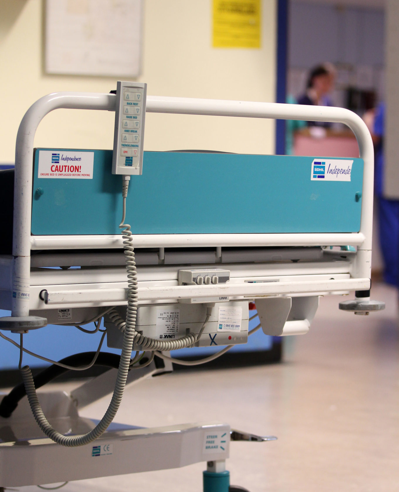 A bed at is seen at a hospital in Liverpool, England in 2014.